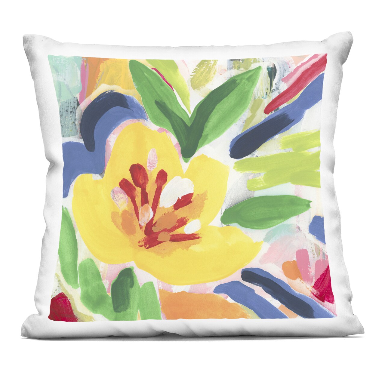 Stupell Industries Vivid Lively Florals Decorative Printed Pillow design by June Erica Vess, 18 x 7 x 18